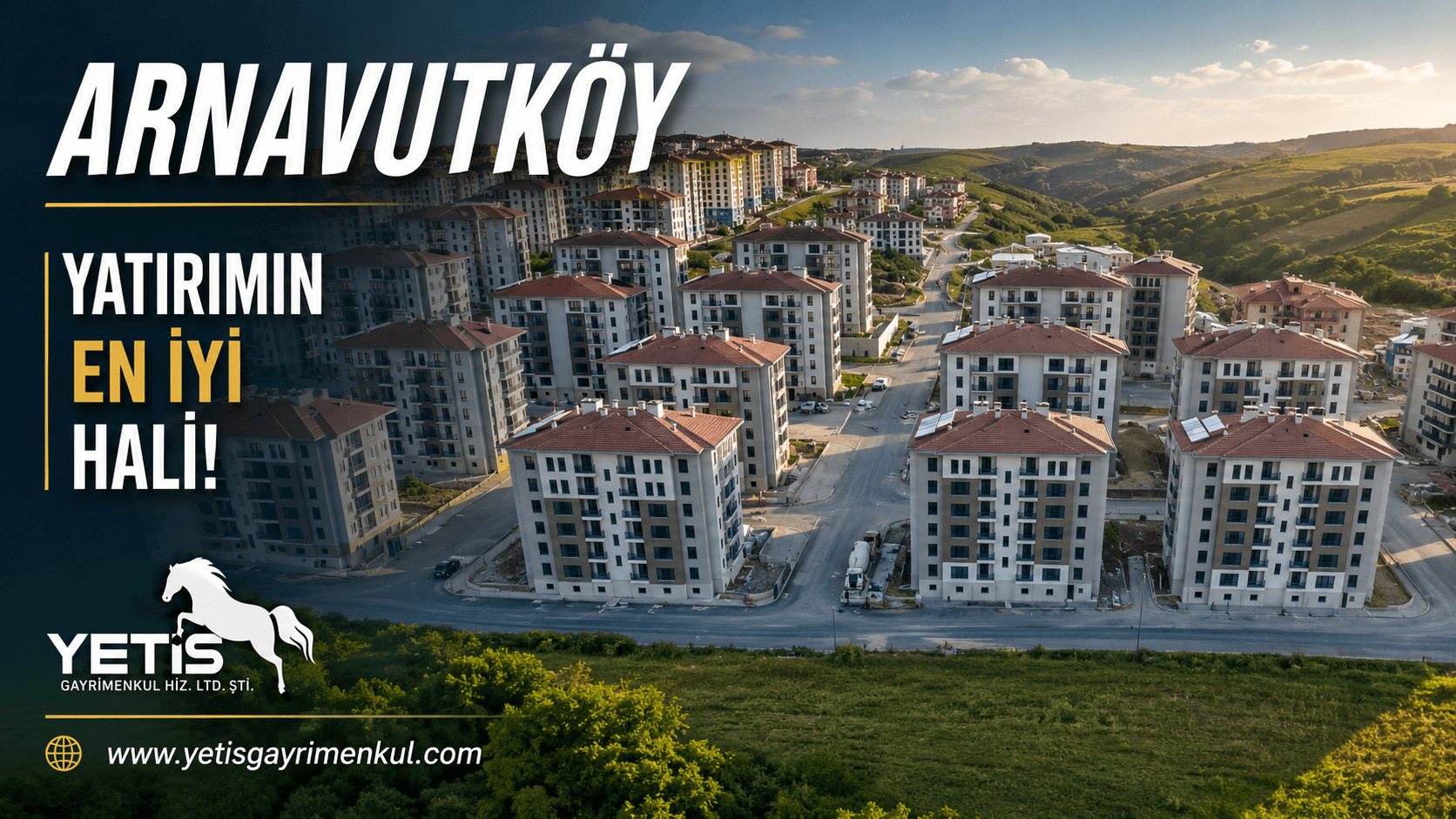Arnavutköy'de tamamlanan konut bloklarının havadan drone görünümü