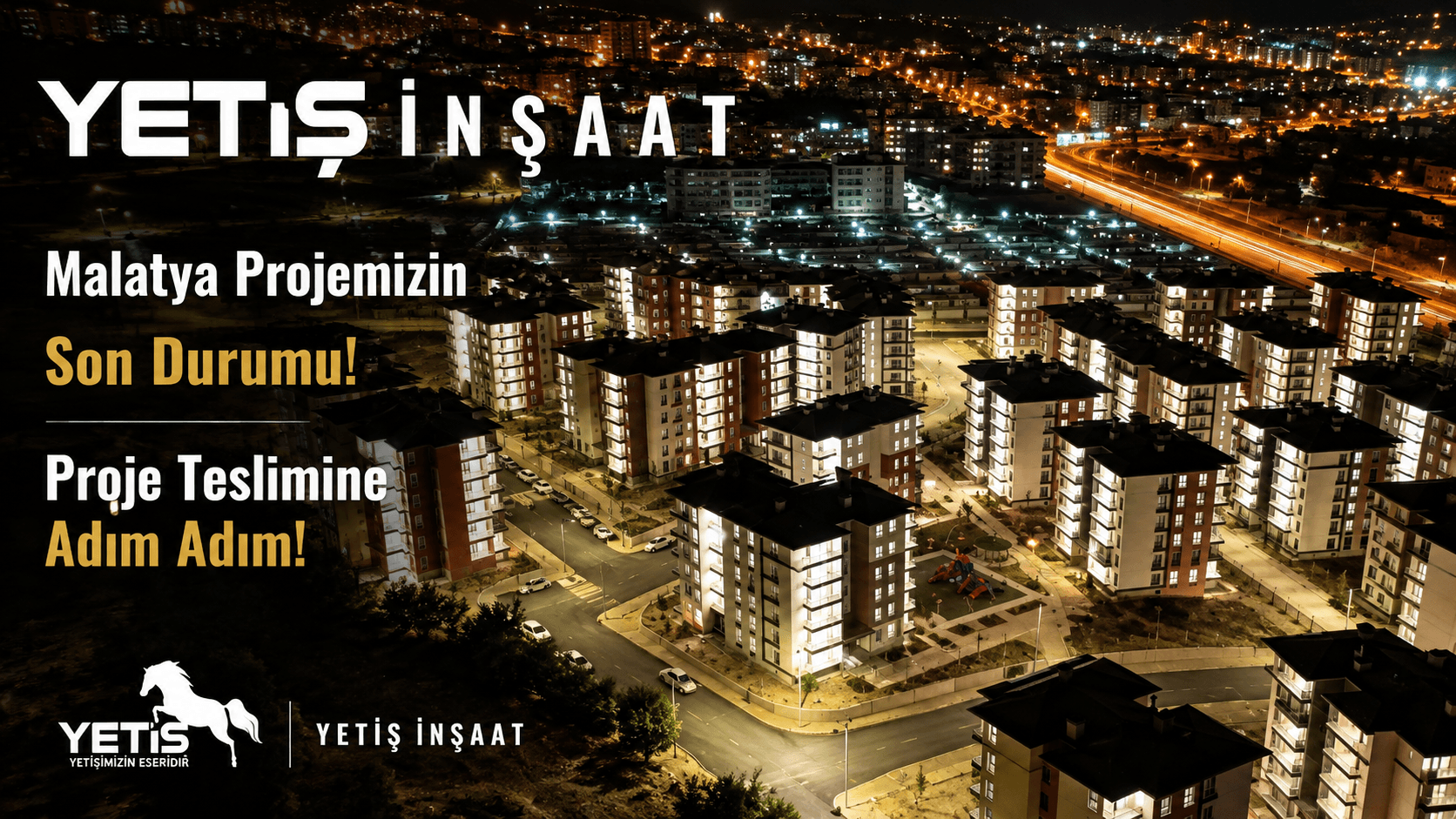 Malatya projemizin gece görünümü, teslime yakın aşama